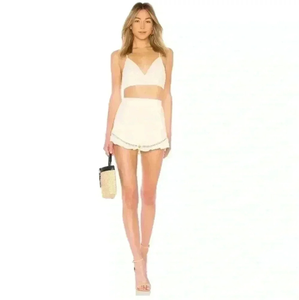 Revolve By The Way Cream Tabitha Ruffle Short Set